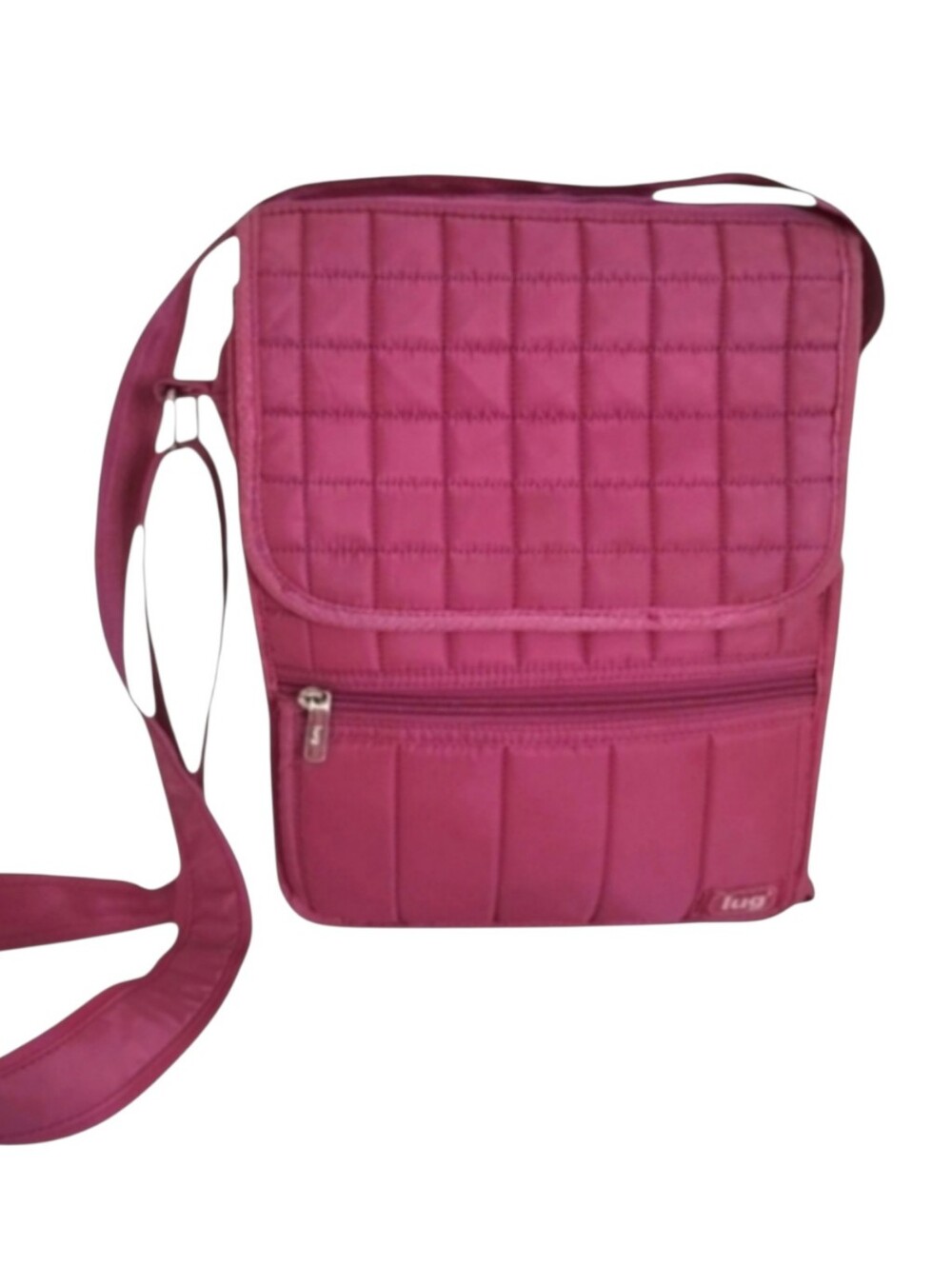 💕 Y2K lug Hot Pink Quilted Moped Messenger Crossbody Bag 💕 - Picture 3 of 8